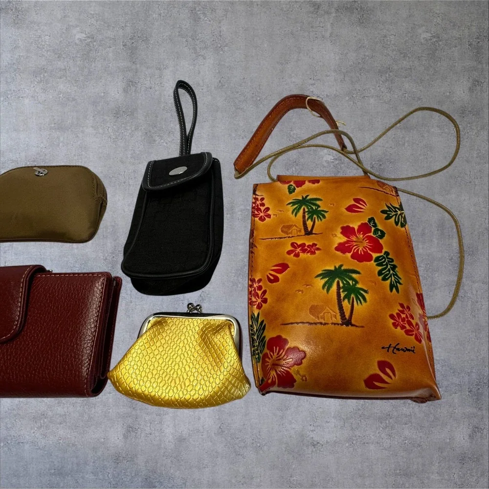 Wallet Pouch Lot of 7‎ Womens Multicolor Excellent Leather/Faux Leather Set